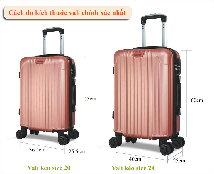 Size vali 20, 24, 28 có thể xách tay không?